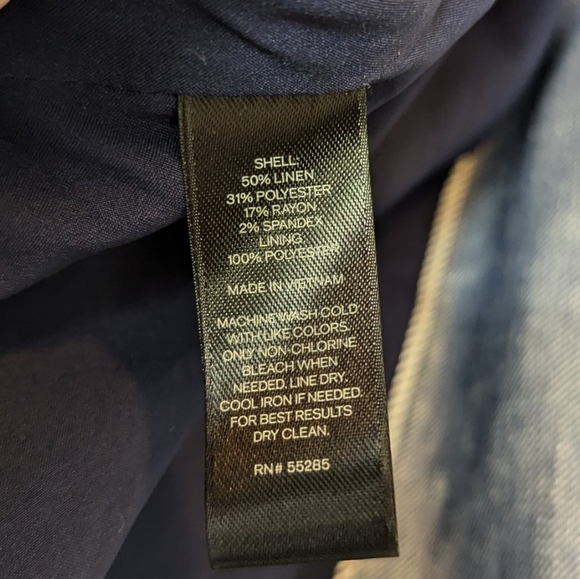 Express Linen Blend Chambray Denim-Like Office Layering Blue Blazer: Women's 0 - Picture 9 of 9